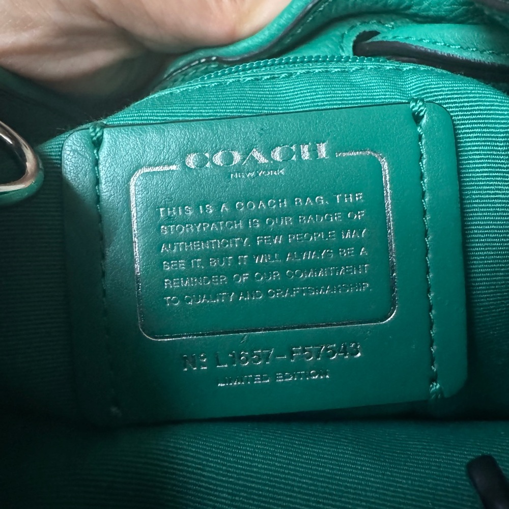 Coach Green Petal bag with pebble leather - Picture 2 of 8